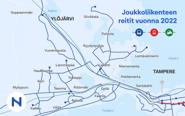 Läntinen linjasto 2024 -suunnitelman toiseen luonnokseen odotetaan  palautteita - Nysse, Tampereen seudun joukkoliikenne